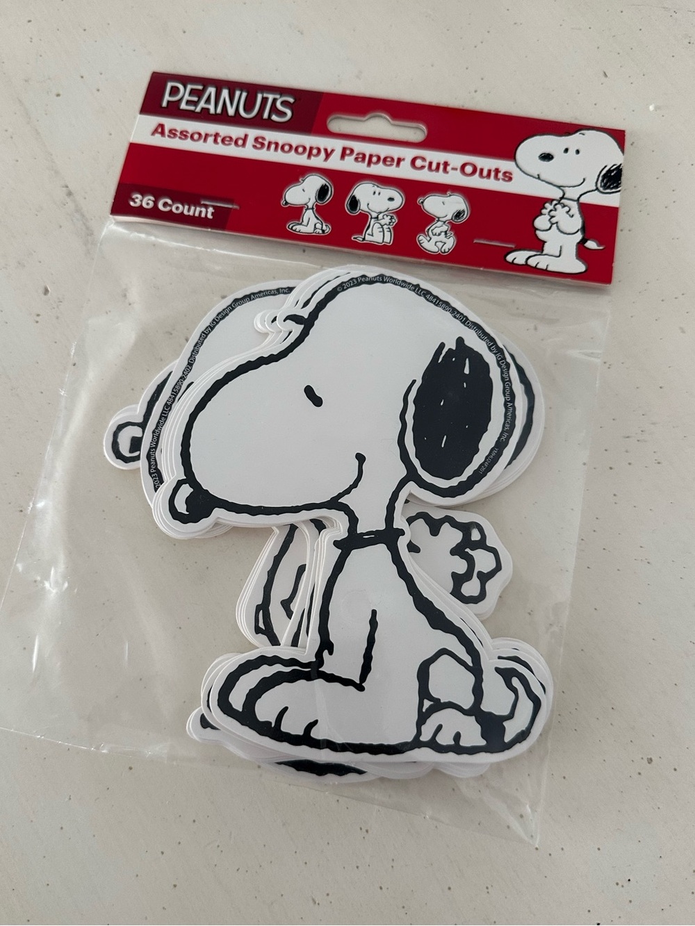 PEANUTS Assorted Snoopy Paper Cutouts 5 Inch Black and White New